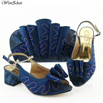 

Fashion Women nice color Shoes And Bag Set To Match 6cm High Quality Italian Shoes With Matching Bags For Party! WENZHAN B99-10