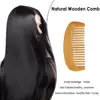 Mini Portable Hair Health Care Natural Peach Wood Comb Close Teeth Bamboo Crescent Shape Head Massage 3