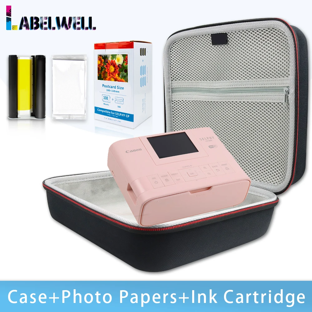 Labelwell-bolsa Portátil para Canon Selphy Cp1300 Cp1200 Impressora Fotográfica Eva Hard Case Bolsa de Transporte de Proteção Estojo de Armazenamento