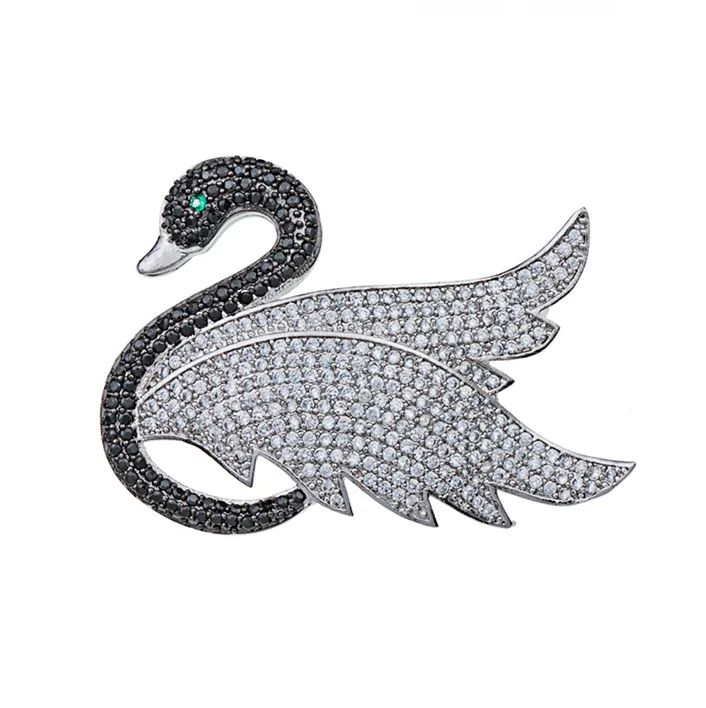 

Europe And America Personalized & Creative Swan Brooch Copper Inlaid Zircon Top Grade Women's Fashion Corsage Goods