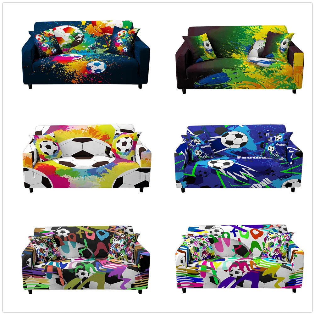 Роскошный эластичный чехол для дивана с принтом в виде футбольного мяча