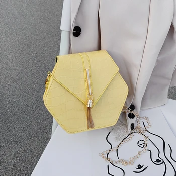 

Classic Texture Women Small Messenger Bag Hexagon PU Travel Daily Creative Design Chic Leisure Shoulder Crossbody Handbag