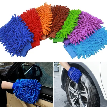 

1PC Microfiber Car Wash Gloves Chenille Washing Cleaning Anti Scratch Car Cleaning Tool Washer Household Care Brush