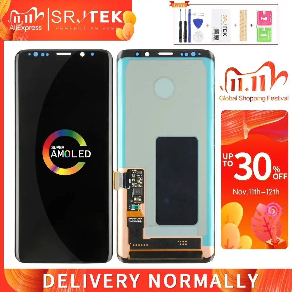AMOLED экран для SAMSUNG Galaxy S9 LCD G9600 сенсорный дигитайзер сенсор стекло в сборе рамка +