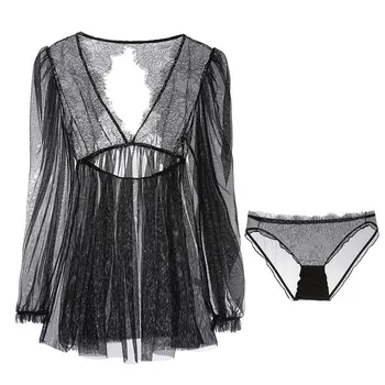 

Women Lingerie Sexy Underwear Outfit Sheer Dress Sleep G String Lace Sleepwear Temptation Net Cloth Baby Doll Sexy Nightwear New