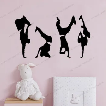 

Break Dancers Silhouette - Wall Decal Custom Vinyl Art Stickers Vinyl Decal Sticker Bedroom Decoration yw-376