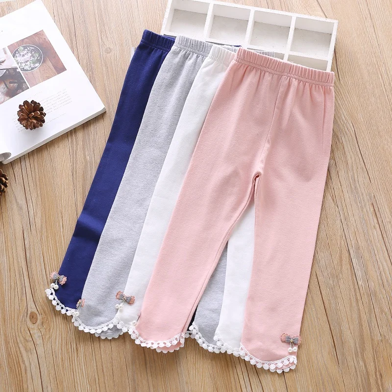 

1-6T Baby Girl Pants Lovely Toddler Girl Children Spring Autumn Casual Princess Soft Cotton Sweet Leggings Girls Bow Pants