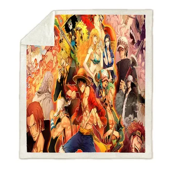 

Anime One piece 3D Printing Plush Fleece Blanket Adult Fashion Quilts Home Office Washable Duvet Kids Blanket 150CM X 200CM