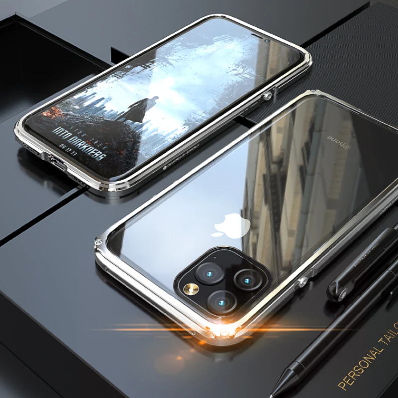 

Armor Metal Bumper Shockproof Case For iPhone 11 Pro Max Case Heavy Duty Protection Cover For iPhone 11 Pro Case X XR XS Max