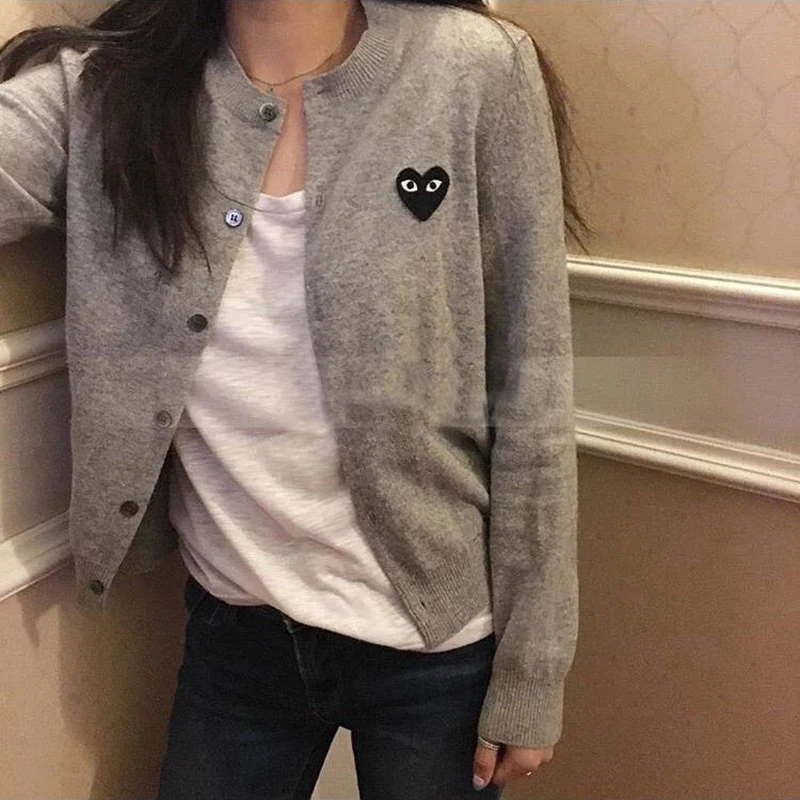 

Peach Heart Cardigan 2020 Women Sweater Autumn Long-sleeved O-neck Slim Embroidery Single-breasted Popular American Clothing