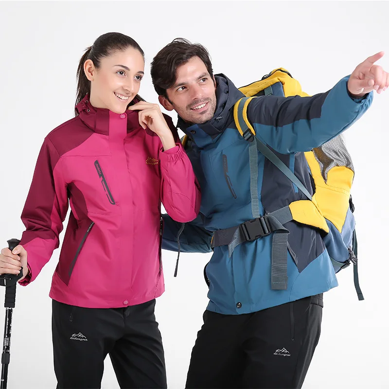 Couple casual school uniform spring and autumn warm long sleeve waterproof and windproof outdoor sports suit