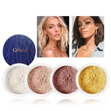 Qibest компактная пудра длительного действия контроль масла прессованная пудра руды Невидимый мате водонепроницаемый макияж Рассыпчатая пудра для лица консилер