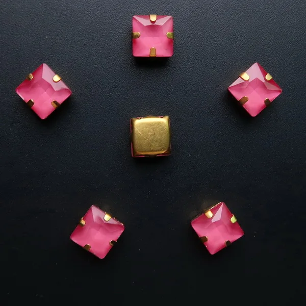 Золотой Коготь 50 шт/уп желе конфеты и AB цвета стекло кристалл 8 мм квадратной формы пришить стразы бисер одежда diy отделка - Цвет: A24 Incarnadine pink