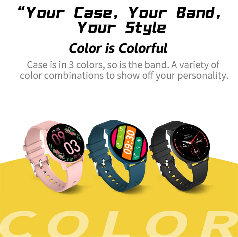 2021 New Ladies Smart Watch Full Touch Screen Sports Fitness watch IP68 waterproof Bluetooth For Android iOS Smartwatch Women