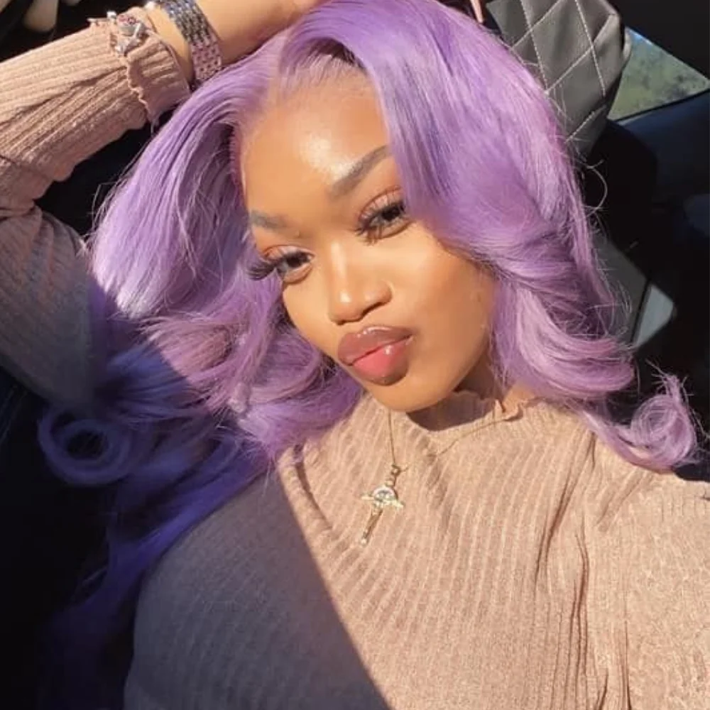 Sapphire Rainbow Ombre T Part Human Hair Wigs Pre Plucked Lace Front