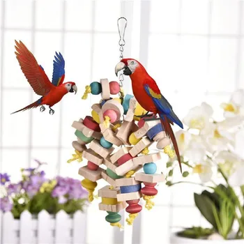 

Cute Pet Bird Chew Toy Colorful Wood Parrot Toys Funny Swing Hanging Ladder Climbing Tools For Bird Pet Bird Parrot Supplies