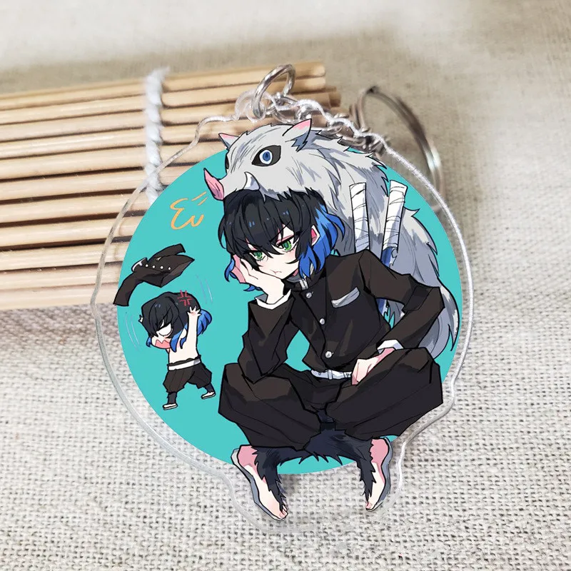 Японское аниме демон убийца Kimetsu No Yaiba Tanjiro Kamado Nezuko Kamado Giyū Sakonji Urokodaki Zenitsu брелок рождественские игрушки - Цвет: Красный