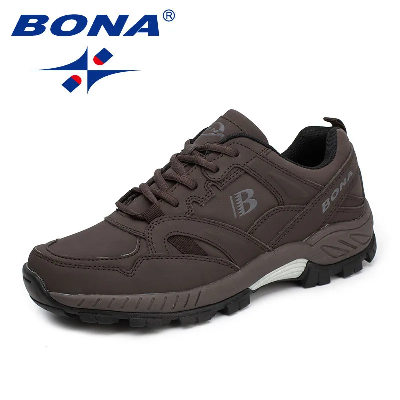 BONA Man Hiking Shoes Men Suede Breathable Lace Up Men Athletic Shoes Outdoor Jogging Sneakers Comfortable Soft Outdoor Sneakers