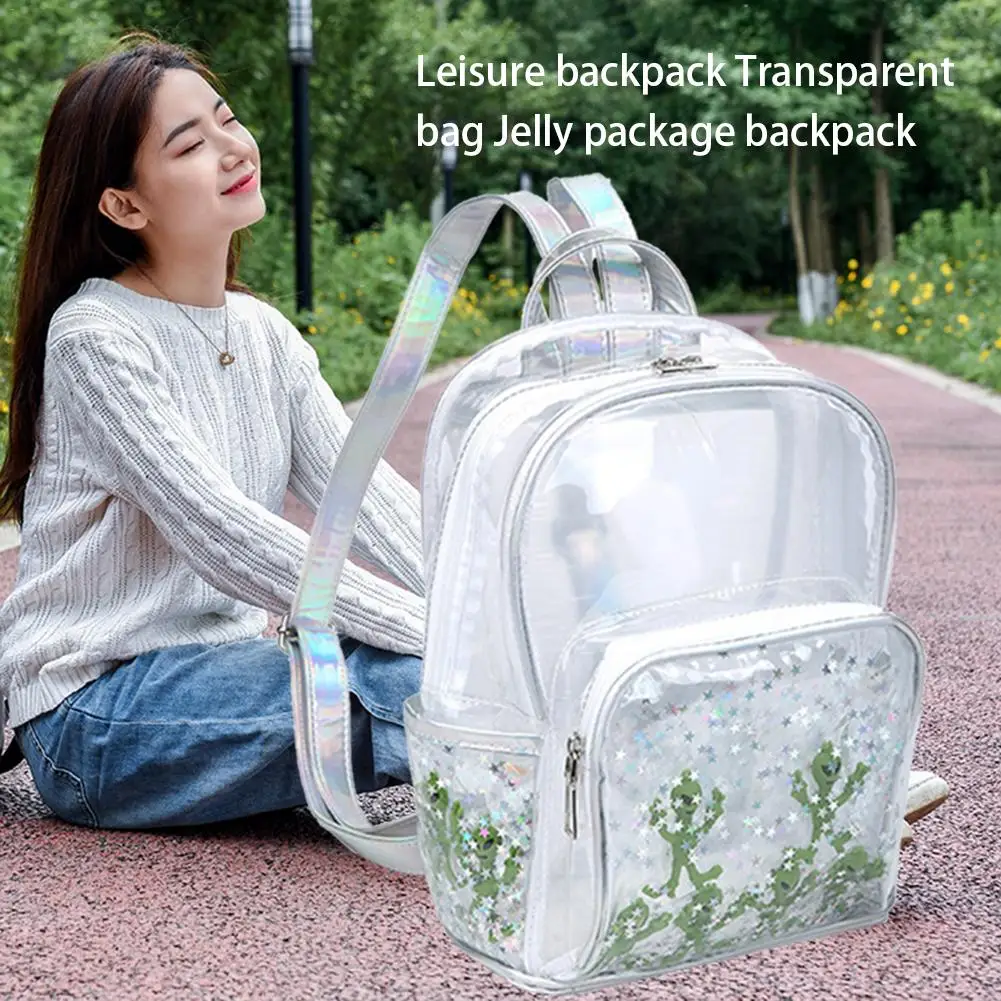 Студенческий рюкзак свежие изолированные инопланетяные прозрачные рюкзаки ПВХ
