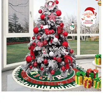 

Christmas Tree Decor Red Green Christmas Tree Skirt Large Christmas Decoration New Year 2021 Decoration For Home