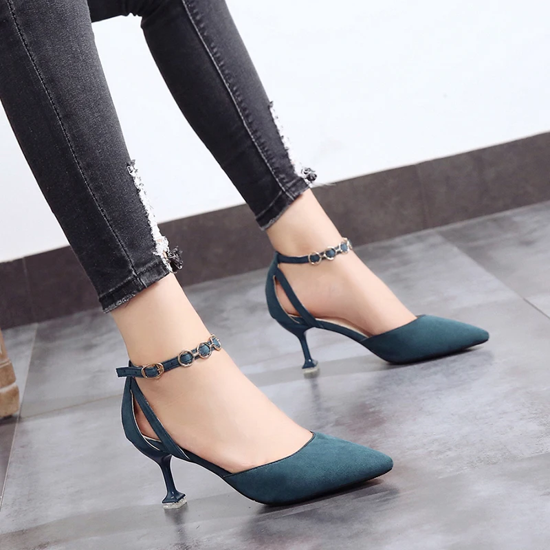 

2019 new high heels pointed stiletto women's shoes Korean fashion women's single shoes