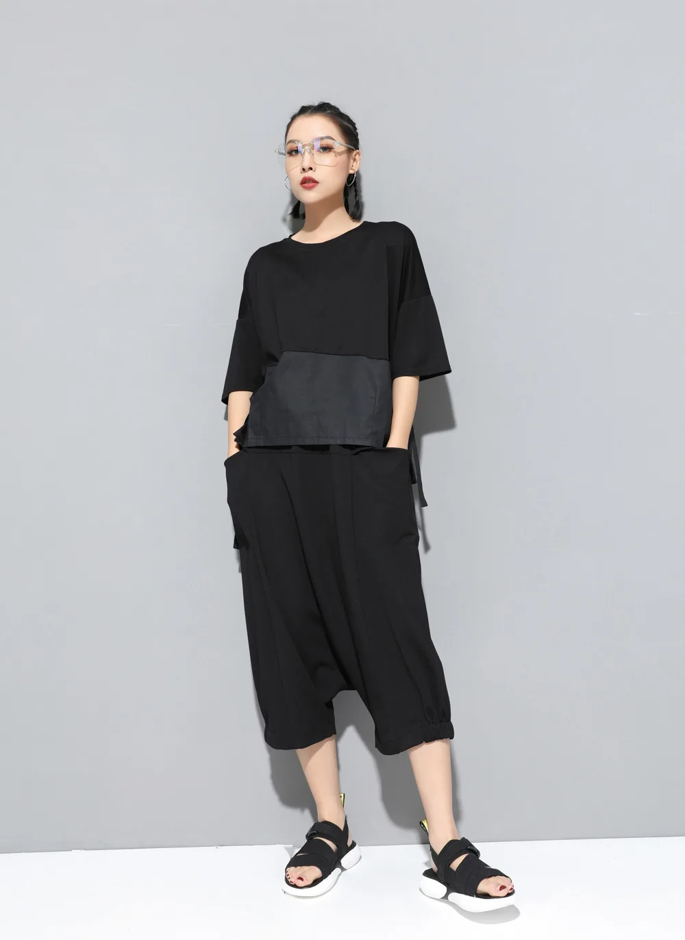 ASYMSAY New Women Harem Pants Female Elastic High Waist Casual Loose Calf Length Pants Fashion Tide AL1480