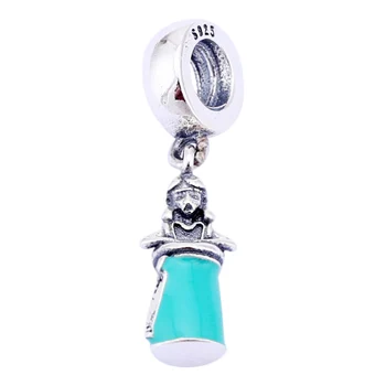 

Authentic 925 Sterling Silver Bead Charm Mint-colored Enamel Alice's Magic Potion Pendant Beads Fit Pandora Bracelet DIY Jewelry