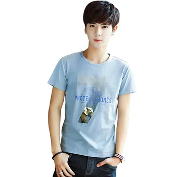 

Men T Shirt Solid Color Print Simple 2020 Summer Male Casual Tshirt short sleeve