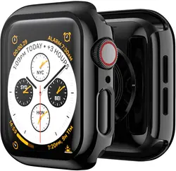 Premium Plated Bumper with Tempered Glass Screen Protector for 42mm series 321 (Black)