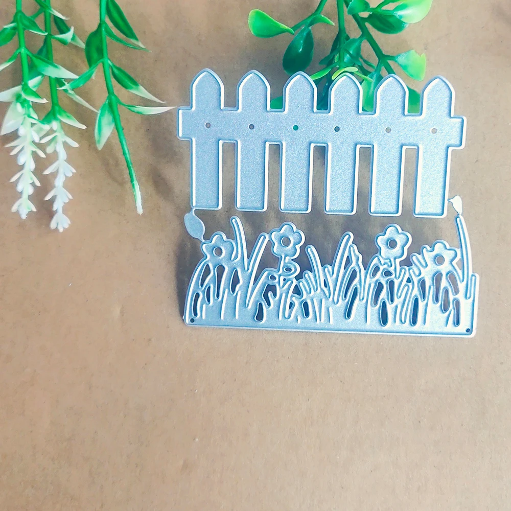 Fence green grass flower accessories decoration card metal cutting die stamping die scrapbook scrapbook paper process template D