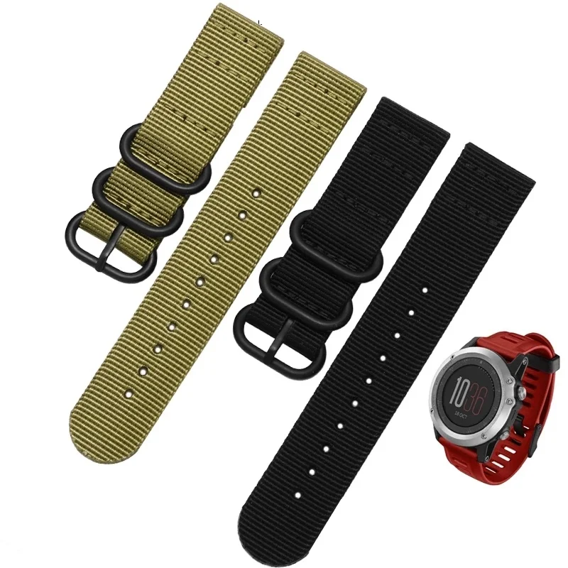 

Watchband For Garmin Fenix 6 6X 6S Pro 5 5X Plus 3HR 26 22mm nylon Band Fenix6 Fenix5 Watch Easy replacement Wrist Strap
