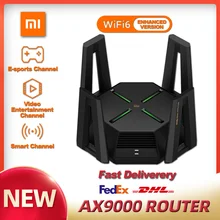 XIAOMI AX9000 Router Tri-Channels WIFI6 Enhanced Version Quad-Core CPU 1GB RAM 4K QAM 12 High-Gain Antennas Mesh E-sport Router