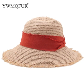

Summer Women Straw Caps Wide Brim Flat Hat Female Sun Uv Protection Lady Sun Shade Holiday Girl Beach Hats 2020 New Style