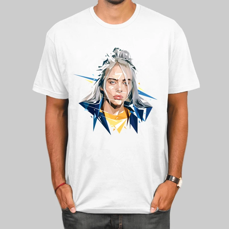 K Billie Eilish мужские футболки с круглым вырезом и принтом, модные мужские и женские топы, футболка с коротким рукавом, футболка унисекс - Цвет: K