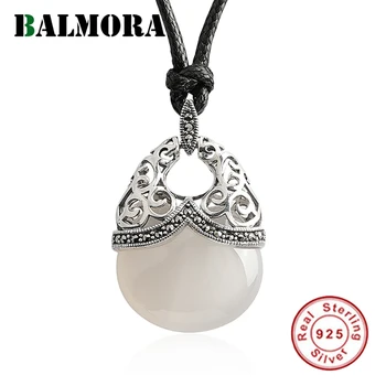 

BALMORA 925 Sterling Silver Vintage Red & White Mosaic Charm Pendants for Women Lady Gifts Elegant Fashion Jewelry Without Chain