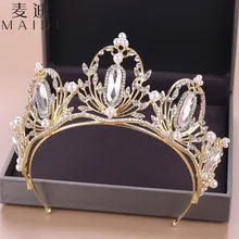 Детская корона в европейском и американском ретро стиле, Золотая Корона в стиле барокко, корона принцессы, корона на день рождения, головной убор невесты