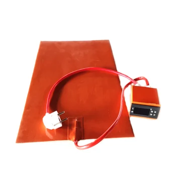 

300*500*1.5mm 220V 1350W Silicone Pad Heater for 3d printer adhesive digital thermostat on wire 1000mm lead wire