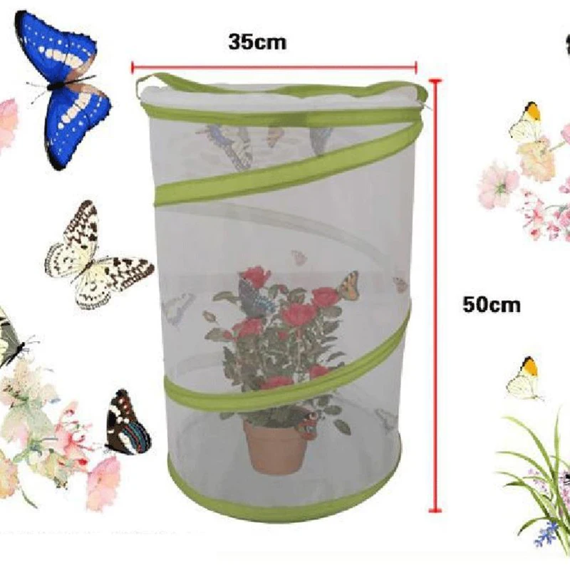 50X35cm Мантис палочка маленькое насекомое бабочка растение клетка разведение корпус сетка - Цвет: 50X35cm