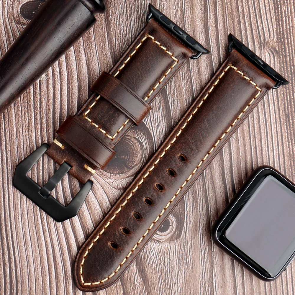 Ремешок MAIKES для наручных часов итальянский кожаный браслет Apple watch Band 42 мм 38 series 3 2