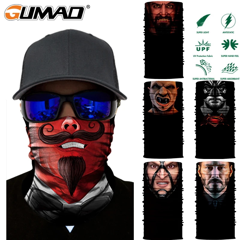 3D Джокер бесшовная Волшебная повязка на шею маска для лица щит Балаклава Рыбалка Велоспорт Пешие прогулки Байкерская бандана повязка на голову шарф для мужчин и женщин