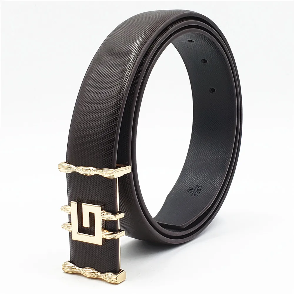 2019 Luxury Designer Men's Belts Male Real Leather Strap Fashion Women G Belt Gold Smooth Buckle Belt Fashion Casual Waistband