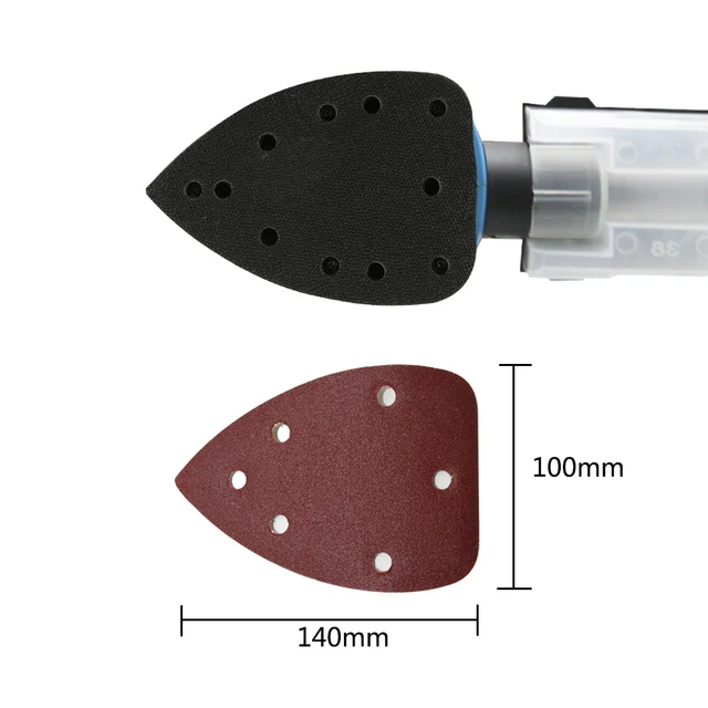 TASP 25pcs 140x100mm Triangle Sander Sandpaper 6 Holes Hook & Loop Mouse Detail Sanding Disc Abrasive Tools for Sander Polisher 2