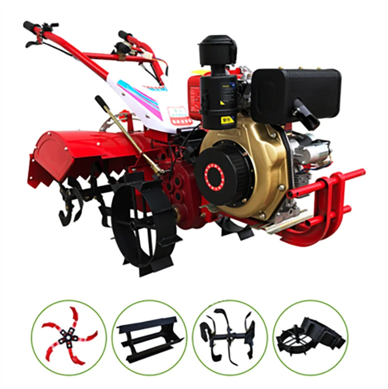 

Ditching machine small agricultural deep ditch garden management machine multi-function four-wheel drive diesel cultivating tool