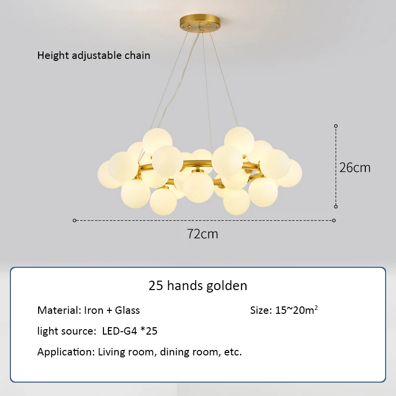 long chandelier Modern Nordic G4 Led Chandelier Style White Glass Ball Lamp For Living Room Kitchen Lighting Decoration Home Ceiling Fixtures orb chandelier