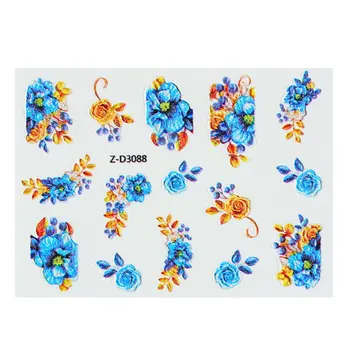 

1Pcs 5D Nail Sticker Flower Series Embossed Watermark Sticker Nail Sticker Nail Applique Water Paste