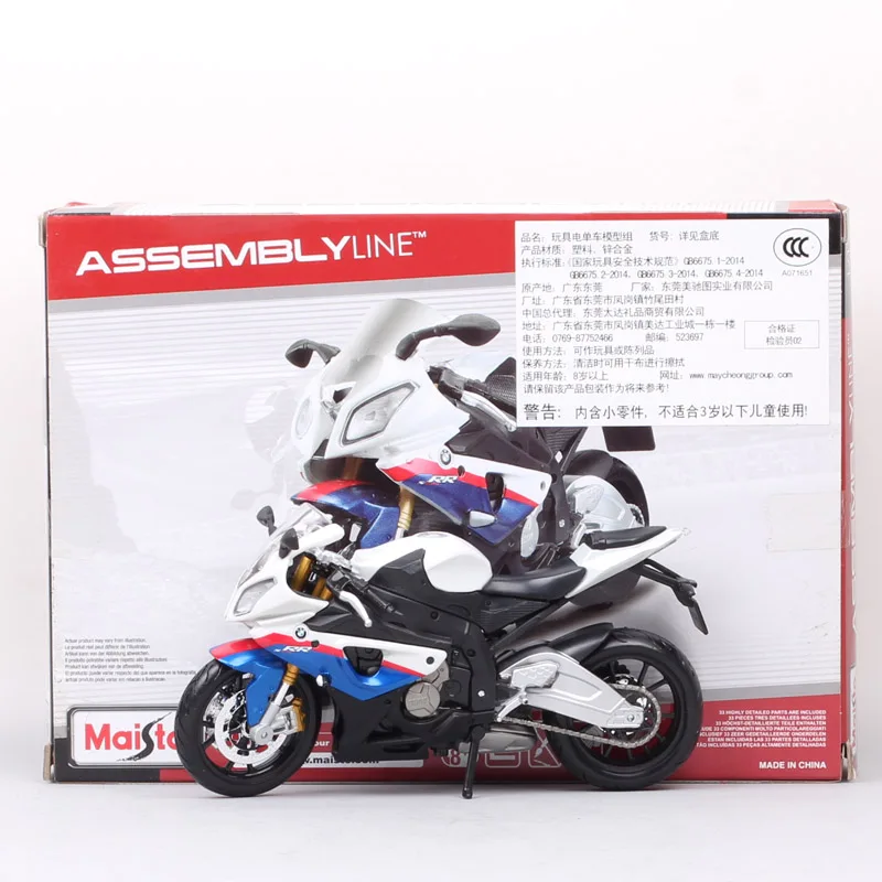 Maisto Assembly line 1:12 Scale S1000RR Motorrad Racing Bike Super Diecasts & Toy Vehicles Motorcycle Model DIY Toy Miniatures msz cca 1 42 ford mustang gt 2018 assembled version super racing car model alloy diecasts