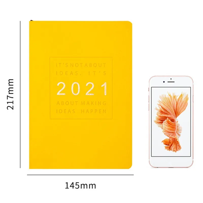 

For 2021 Planner Notebook 365 Days Daily Weekly Monthly Journal A5 Meeting Book Students School Supplies Stationery Gift