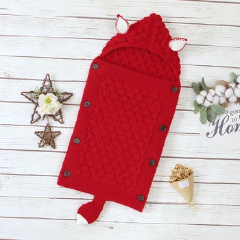 

Receiving Envelope Gifts 0 To 6 Month Baby For Newborn Cute Wrap Swaddle Blanket Solid Stroller Boys Girls Sleeping Bag Knitted