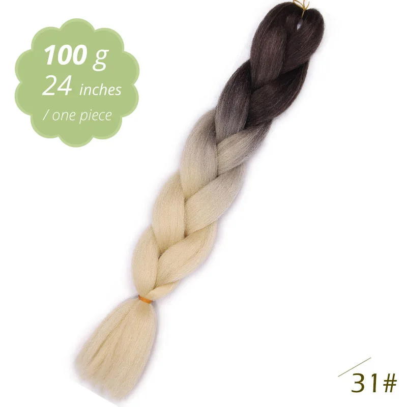 31 AISI BEAUTY Crochet Braids Synthetic Hair Jumbo Braiding Hair 100g/Pack Pink Grey Twists Braids Hair Extensions - Цвет: 31