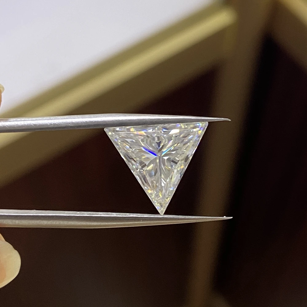 2 Carat Triangle Shape White D VVS 8x8mm Lab Grown Moissanite Diamond Fashion Woman Necklace Gemstone